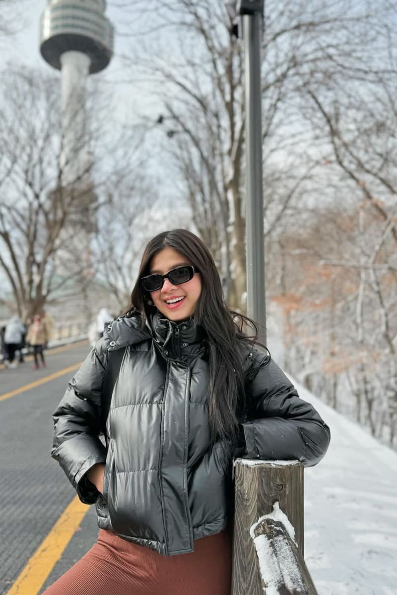 Kim Rodriguez near N Seoul Tower in Seoul, travelling with Avian Summit Travel