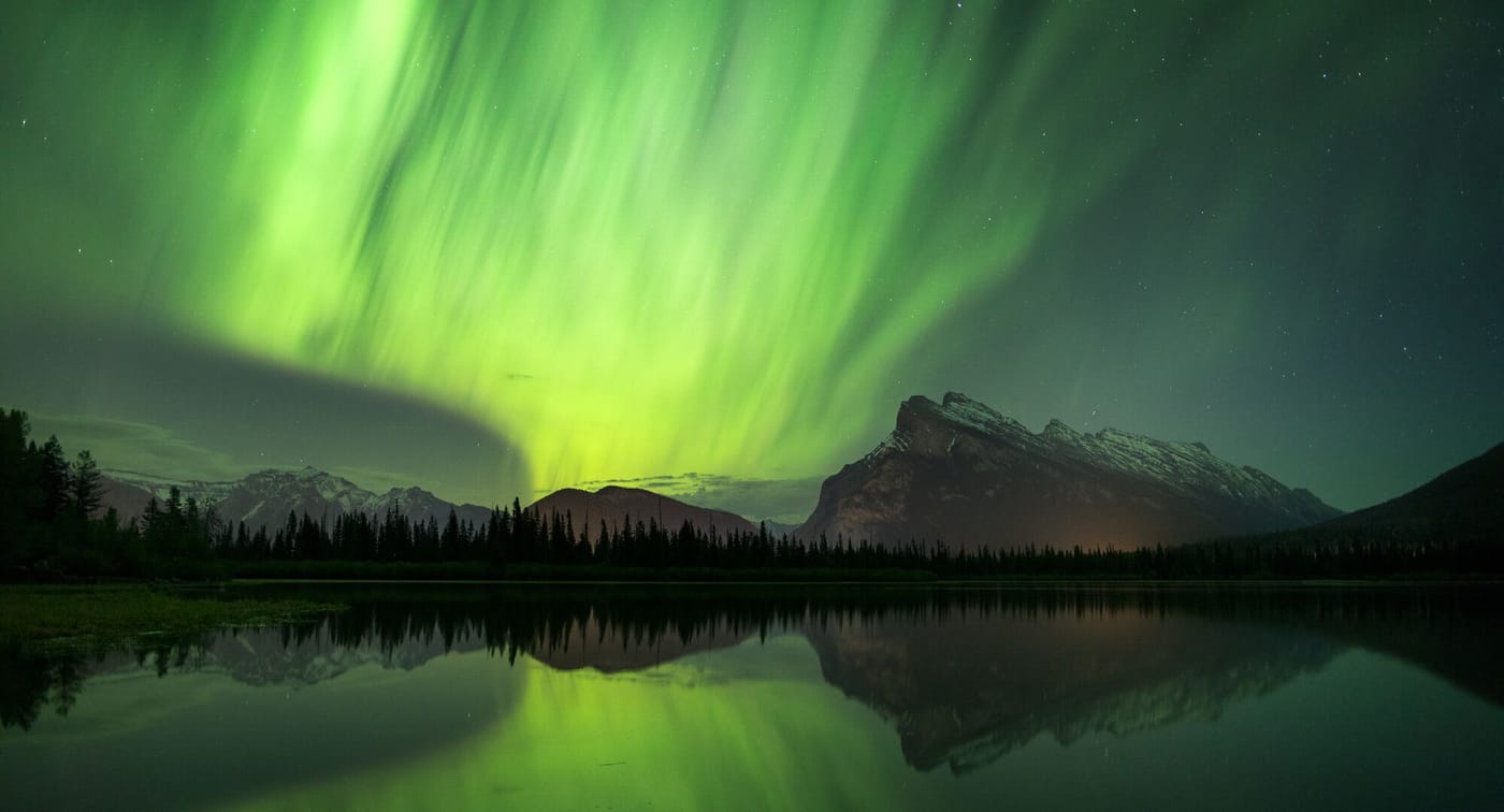 Banff Avenue (Northern Lights/Aurora Borealis)