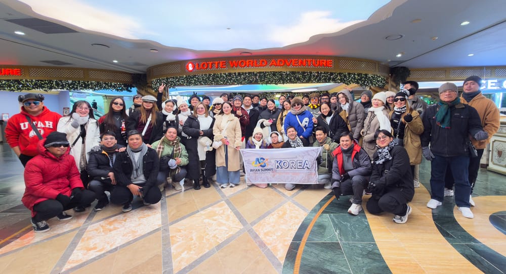 An Avian Korea tour group at Lotte World Adventure, Seoul